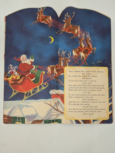 The Night Before Christmas Flocked Santa Whitman Publising 1949 Vivian Robbins - Picture 9 of 14