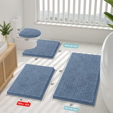 Smiry Luxury Chenille Toilet Rugs U-Shaped 24x20, Soft Absorbent Non-Slip Con...