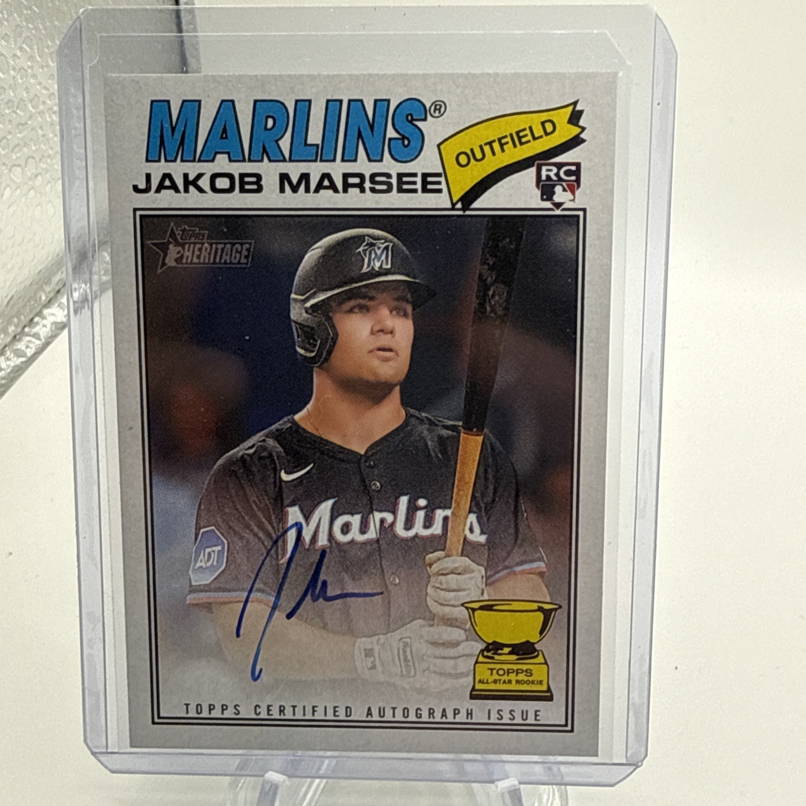 2026 Topps Heritage Real One  Jakob Marsee RC Rookie Auto Marlins On Card!