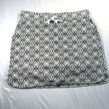 Croft  Barrow Golf Skort Womens M Black White Print Drawstring Waist 32x15.5