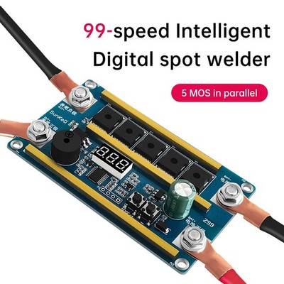 99 Gears 12V Spot Welder Kit, Digital Power Adjustable, 1500A Max Current