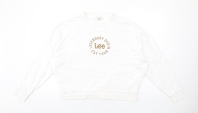 Pullover Sweatshirt Damen UK S Relaxed Lee Cooper weiß