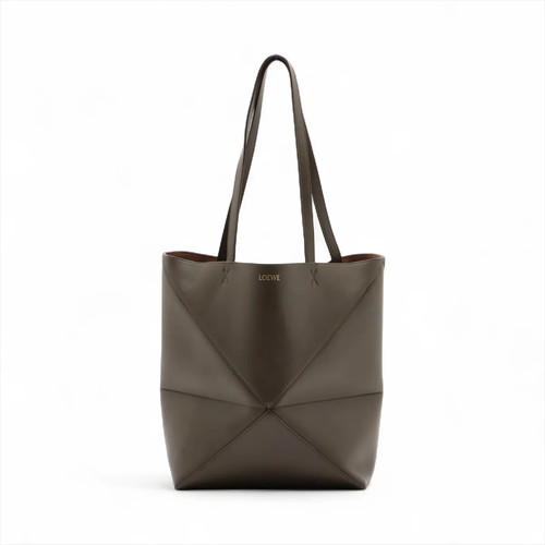 Loewe puzzle fold Medium Leather Tote bag Khaki