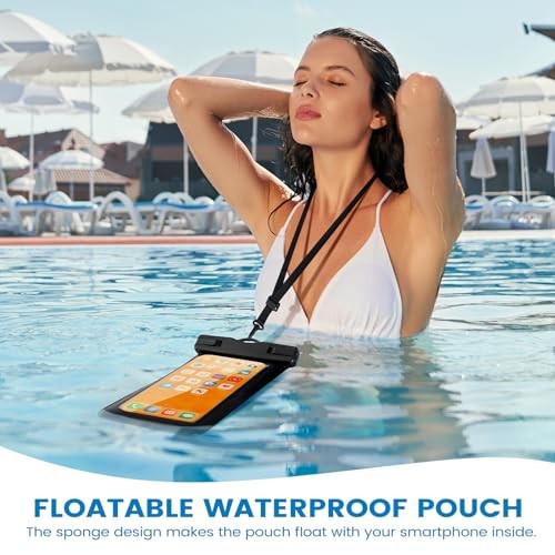 2 Pack Waterproof Phone Pouch, Universal Waterproof Phone Case with Lanyard - Picture 6 of 8