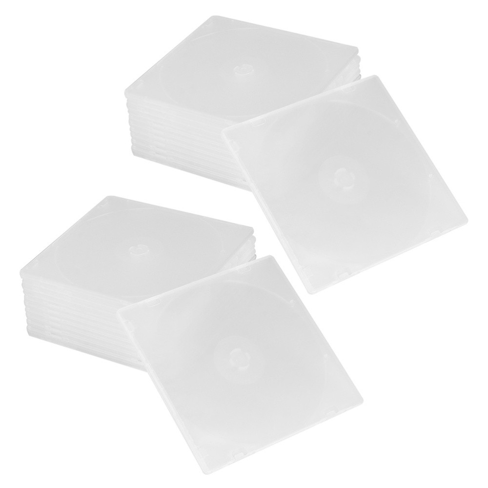 20 Slim Clear DVD Cases for Single Disc Storage