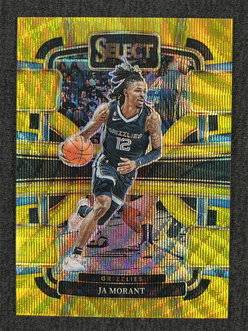 2023-24 Panini Select Basketball Ja Morant Concourse Gold Wave Prizm 08/10