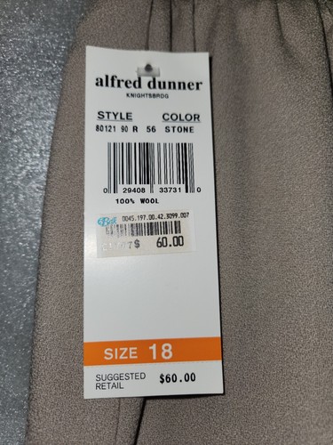 Alfred Dunner Womens Classic Wool Skirt Size 18 Fully Lined Tan NWT - Picture 4 of 4