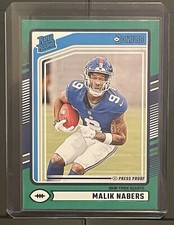 Malik Nabers 2024 Donruss Rated Rookie Green Press Proof New York Giants #383