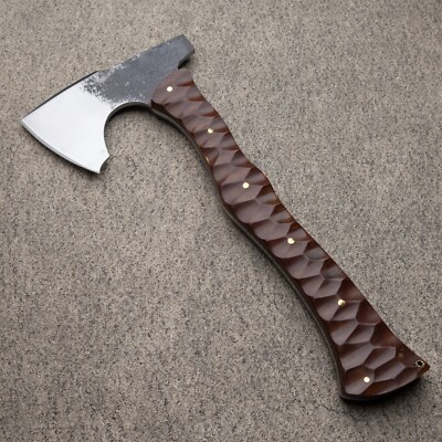 Hand Forged  American  Hatchet Full Tang , Bushcraft axe, Leaf Spring , Sheath