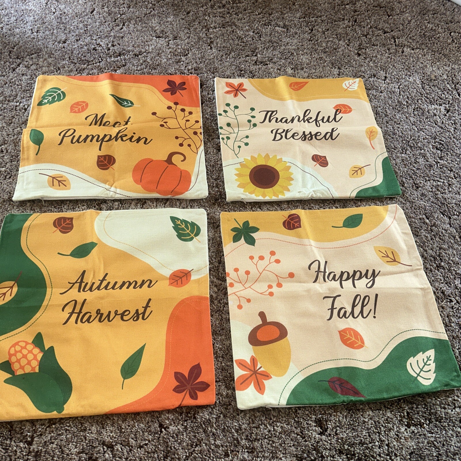 Fall Decorations for Home, Fall Pillow Covers 18x18 Set of 4, Fall01