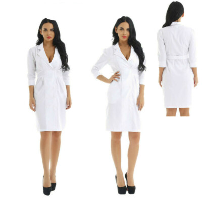 Women Nurse Uniform Dresses Button Front White Hospital Nurse Doctor Scrub Dress | eBay Women Nurse Uniform Dresses Button Front White Hospital Nurse Doctor Scrub Dress | eBay