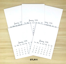 2026 Blank Mini Calendar S Lot of 25 3.5" x 5" DECORATE, STAMP, PERSONALIZE