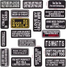 20 Pcs Sew On Iron On Patches for Motorcycle Biker Vest Backpacks Jeans New