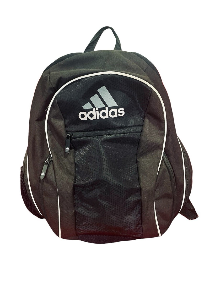 Adidas Load Spring Backpack Laptop Compartment Black Stripes Soccer  School Bag