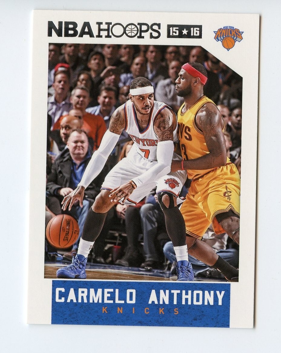 F360 CARMELO ANTHONY 2015-16 NBA HOOPS #97 KNICKS LEBRON DEFENDING