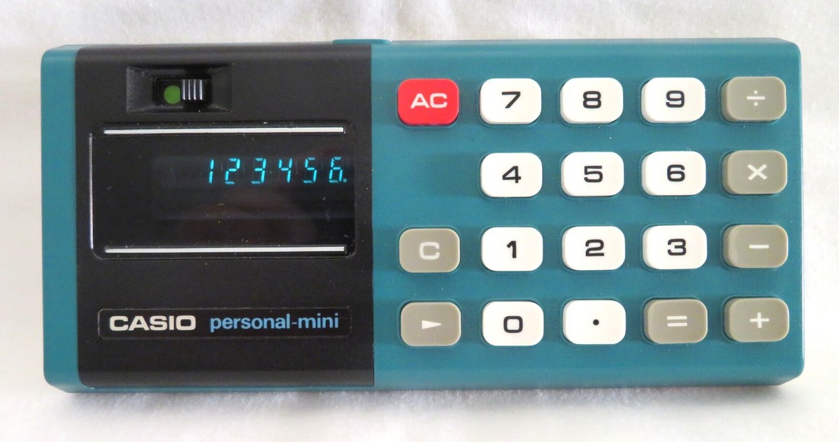 Vintage Casio CM-607 Personal Mini Electronic Calculator Working Box Case  Manual