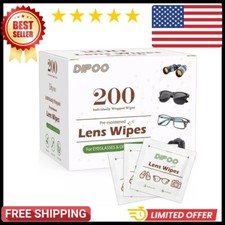 200 Count Lens Wipes for Eyeglasses, Eye glasses Cleaner Wipes Pre-moistened Ind