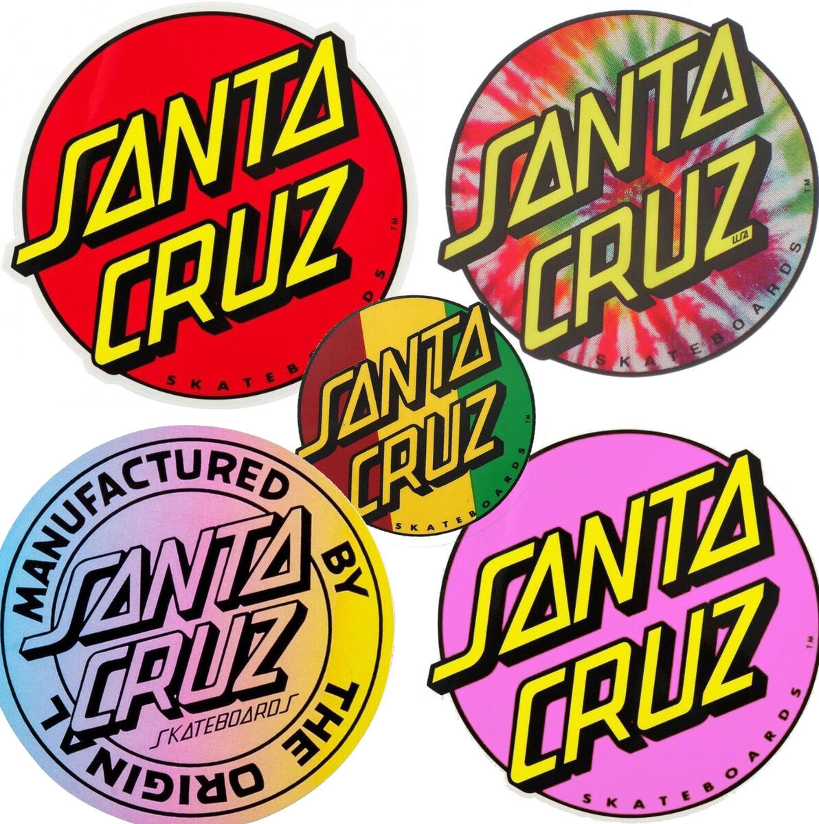SANTA CRUZ Dot Logo Sticker / Skateboard Snowboard Surf SANTA CRUZ Dot Logo Sticker / Skateboard Snowboard Surf