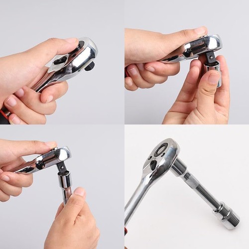 46PCS Socket Spanner Tool Kit Ratchet Wrench Set METRIC/SAE 1/4" Drive w/Case - Picture 10 of 17