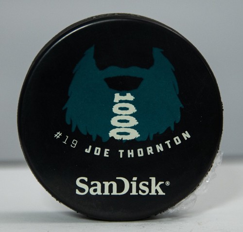 San Jose Sharks 2017 Joe Thornton 1000 Games Patrick Marleau 500 Goals Puck