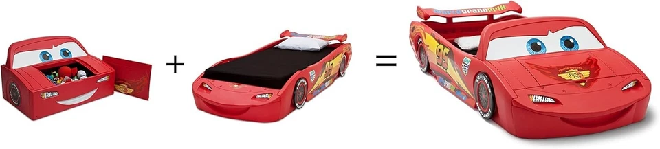 Disney Pixar Cars Lightning McQueen Toddler-To-Twin Bed With Built In Toy Box - Image 2 of 4
