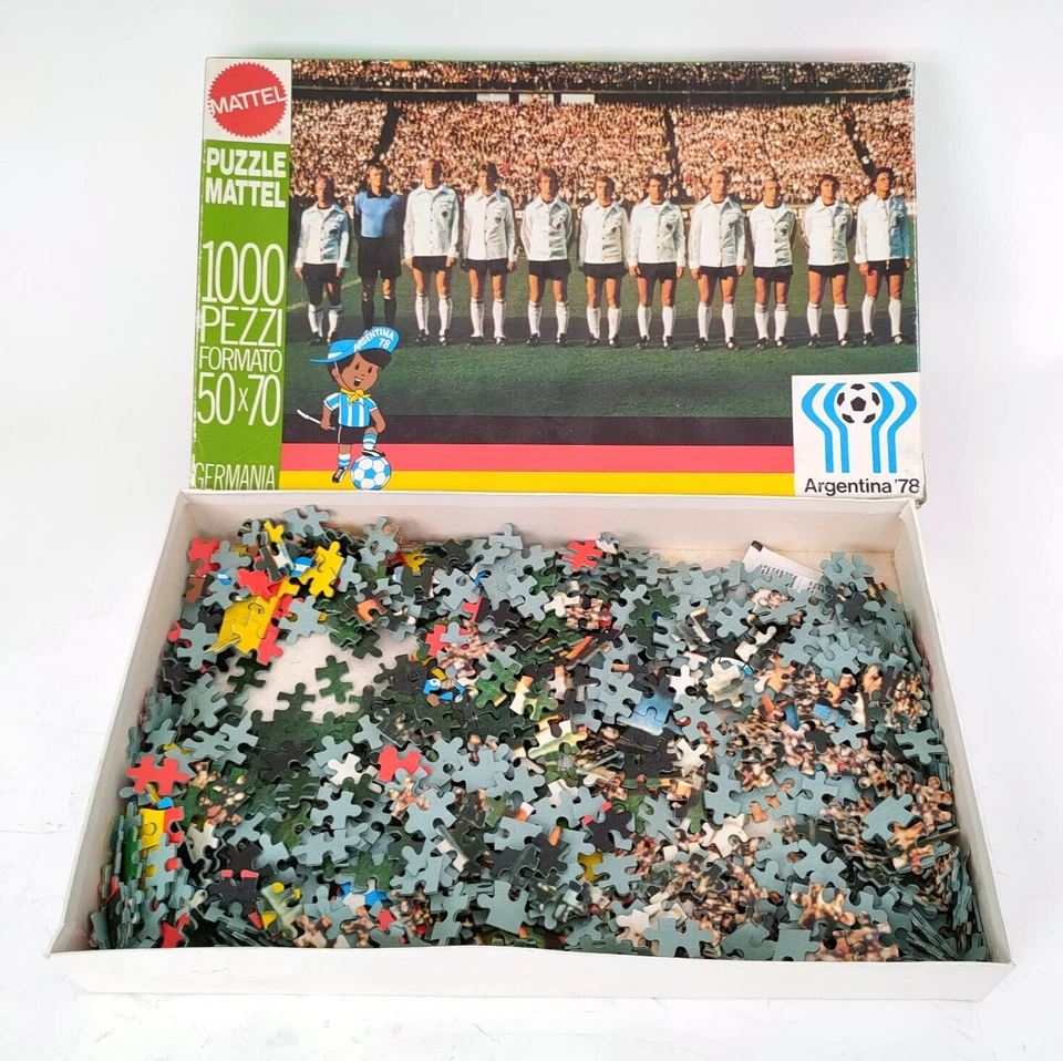 Puzzle Mondiali calcio Argentina 78 Germania 50x70cm Mattel vintage completo-68I - Immagine 2 di 4