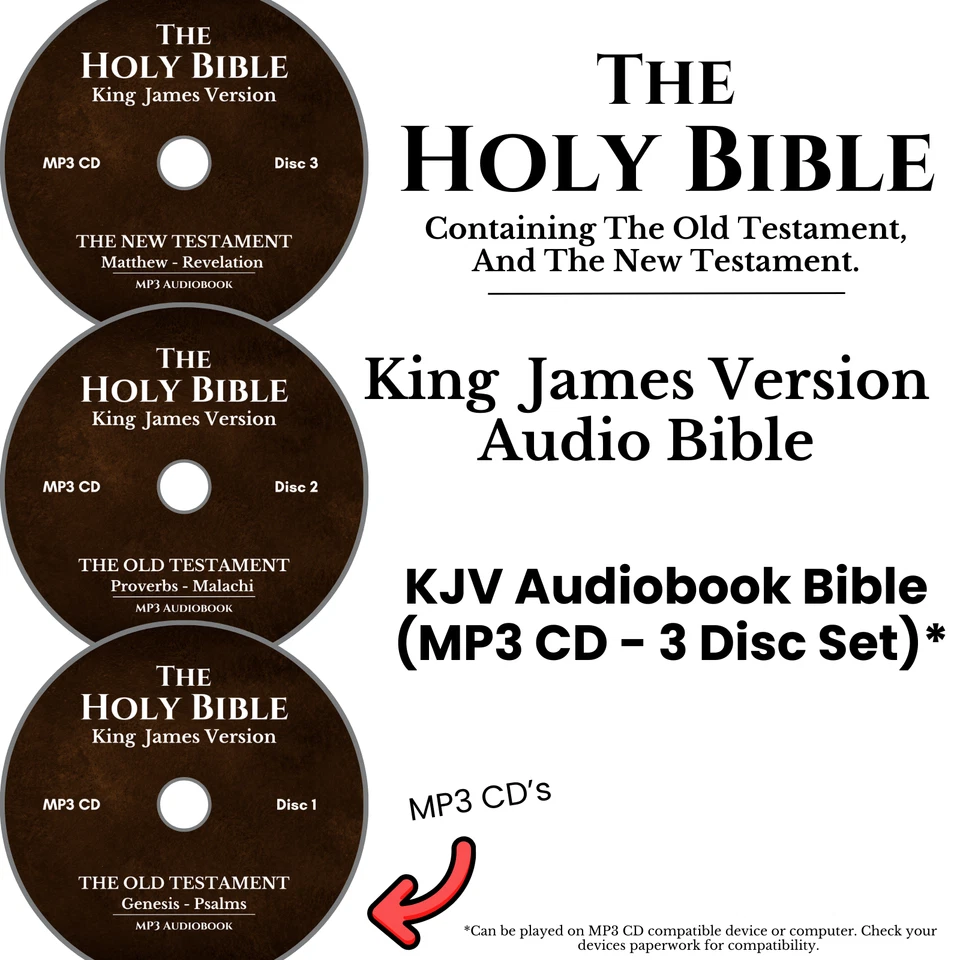 King James Version Audio Bible Christian Audiobook KJV All 66 Books on MP3 CDs - Image 3 of 4