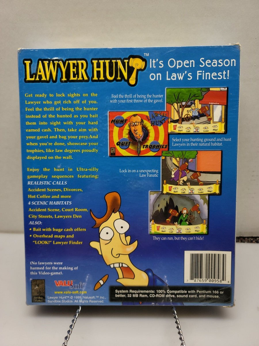 Lawyer Hunt new sealed PC game CD-ROM VALU Soft 1999 787659009584