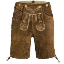 Authentic Oktoberfest Bavarian German Lederhosen For Men Cowhide Real Leather