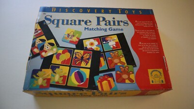 Discovery Toys Square Pairs Matching Game Homeschool Pre-Reading ESL Complete
