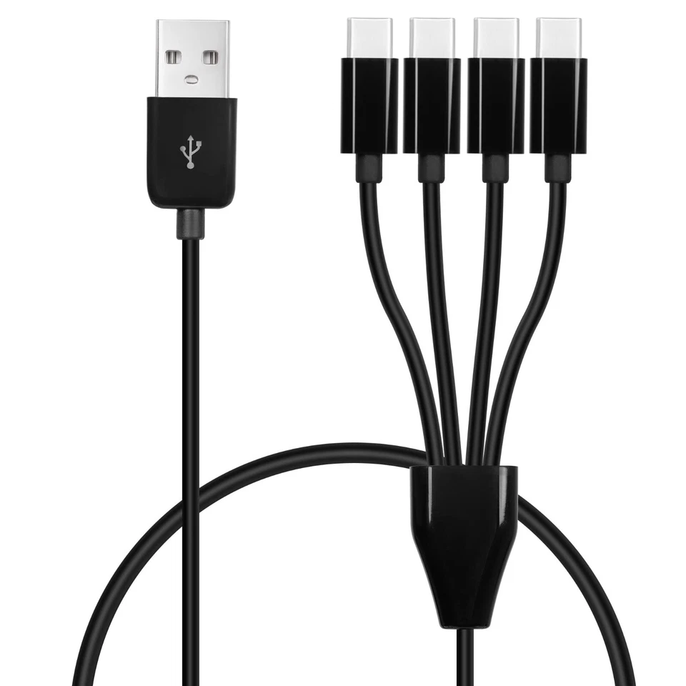 10PCS/LOT 50CM USB Type-C Cable 4 in Charging Cable USB-A to 4 USB C Charging - Image 2 of 4