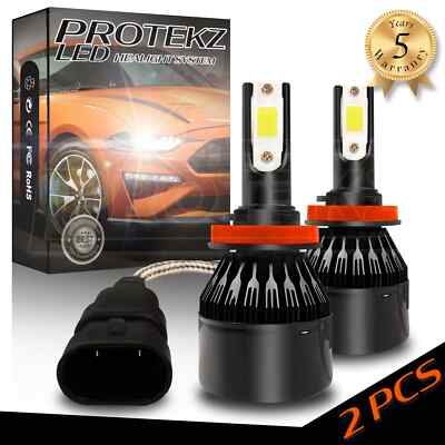 880 LED Fog Light Kit Plug&Play Cooling Fan 2Bulbs COB CREE 800W 120000LM 6500K