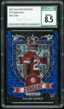 NAJEE HARRIS 2021 Panini Prizm Draft Picks Blue Circles #172 Crusade RC CSG 8.5
