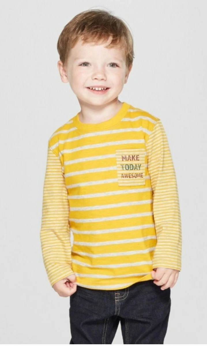Yellow and gray 2025 striped shirt