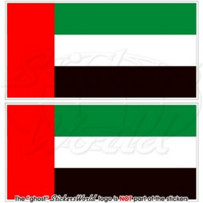 VEREINIGTE ARABICHE EMIRATE Abu Dhabi  Flagge, 110mm Vinyl Aufkleber x2