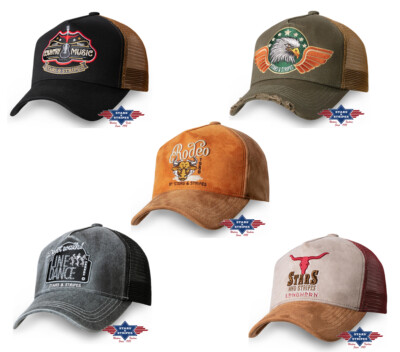 Western Trucker Cap von Stars & Stripes bestickt - Kappe Mütze Baseball