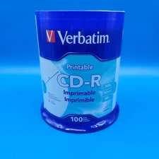 Verbatim CD-R 700MB 52X Speed White Inkjet Printable Spindle - Pack of 100 New
