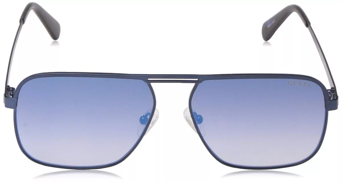 Guess GU6939 91X Blue Metal Man Aviator Mirrored Sunglasses Frame 58 15 150