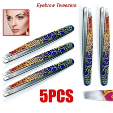 Professional Eyebrow Tweezers Slant Tip Precision Hair Tweezer for Men & Women