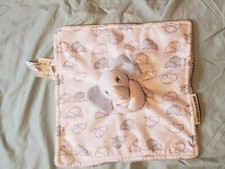 Blankets and Beyond Boys Elephant Blue white Baby Security Blanket Lovey NuNu