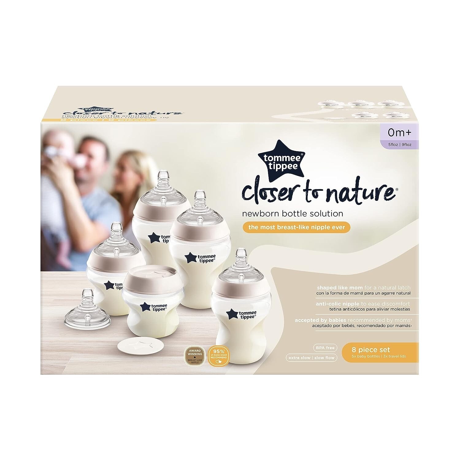 Tommee Tippee Closer to Nature Baby Bottle 5 Ounce 3 Ct Bottles Feeding New Open