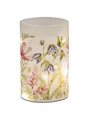 LED-Deko Licht Tischlampe BLUMENDEKOR 14 cm mit Timer Zylinder Formano