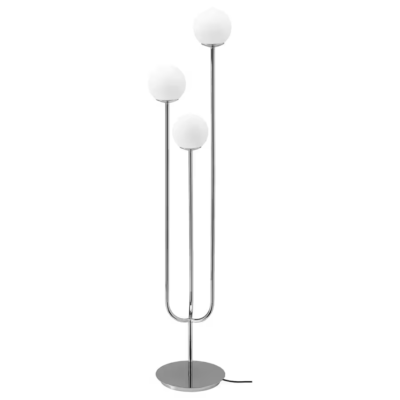 Ikea SIMRISHAMN Floor lamp, chrome plated, opal glass 62 