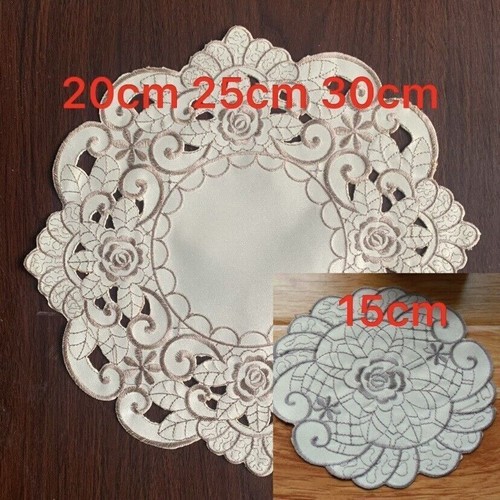Set of 4 Vintage Embroidery Cutwork Lace Flower Placemat Dining Table Mats Doily - Picture 41 of 89