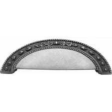Satin Pewter Antique 3"cc Hickory Hardware Chartres P7330-SPA Cabinet Cup Pull