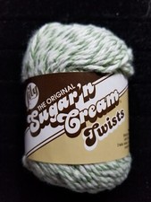 Lily The Original Sugar N' Cream Twists Yarn Green Twists Worsted 4-Ply 95 Yards