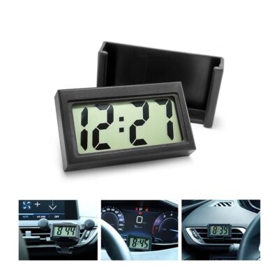 Mini Car Dashboard Digital Clock Battery Operated Self Adhesive Bracket