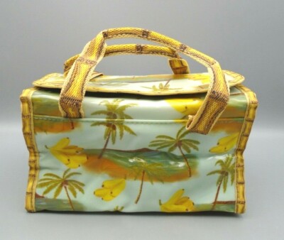 AVON Tropical PALM Beach Scene Cosmetic Makeup Bag Travel Tote