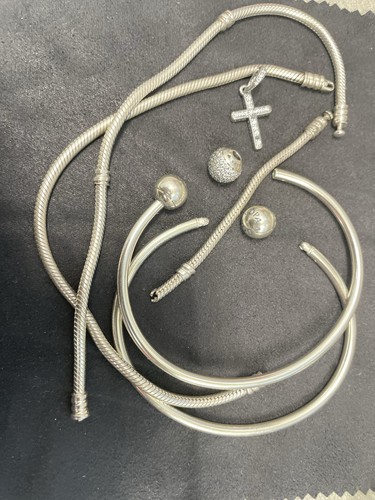 Lot Of Damaged Pandora Silver Jewelry