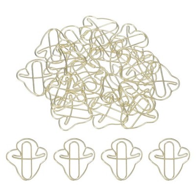 40pcs Paper Clip, Mushroom Shape Paper Clip Small Cute, 30mm, Gold